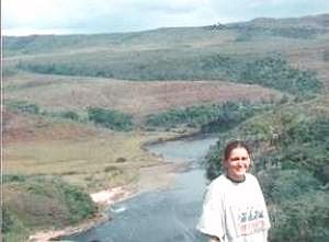 Bonnie Bond on top of  Aponguao Waterfall